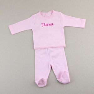 Conjunto jubón y polaina personalizado rosa