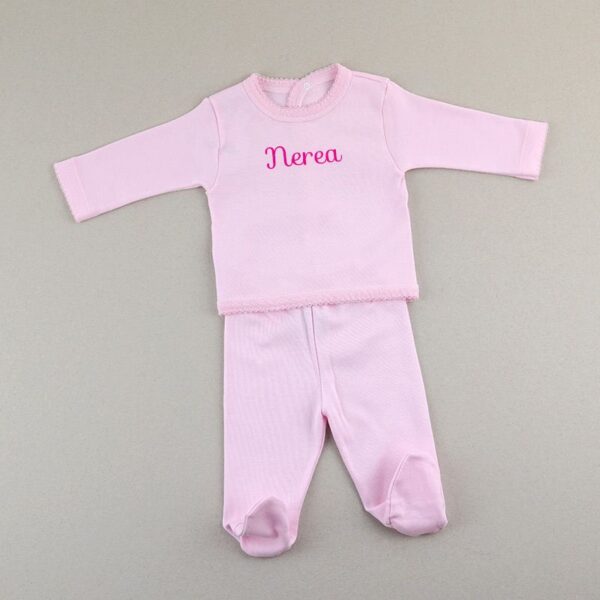 Conjunto jubón y polaina personalizado rosa
