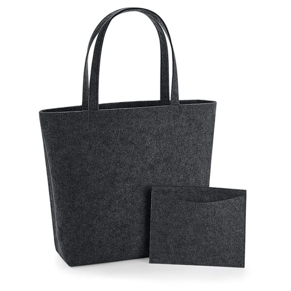 Bolso Shopper fieltro antracita personalizado bordado