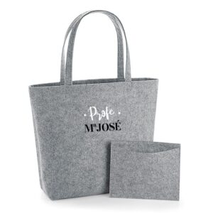 Bolso Shopper fieltro gris personalizado bordado