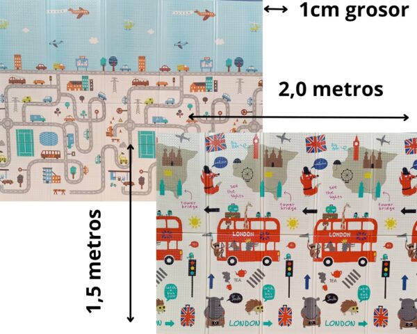Alfombra de juegos reversible London