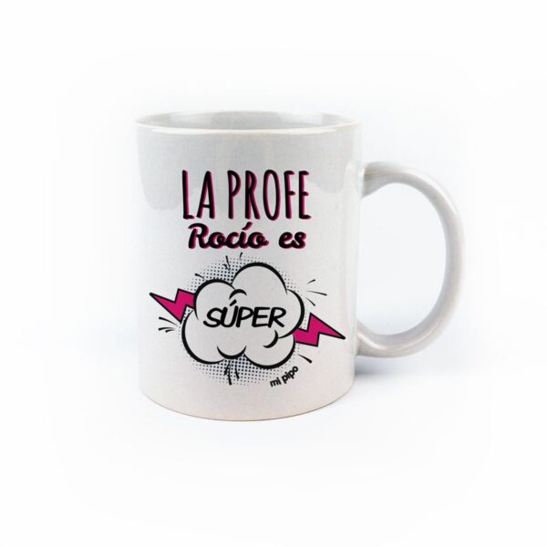 Taza cerámica la profe es súper personalizada
