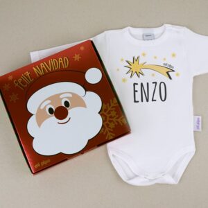 babidu body navideno personalizado navidad estrella fugaz con cajita de regalo