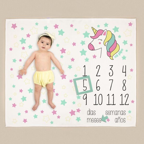 manta cumplemes unicornio sin personalizar