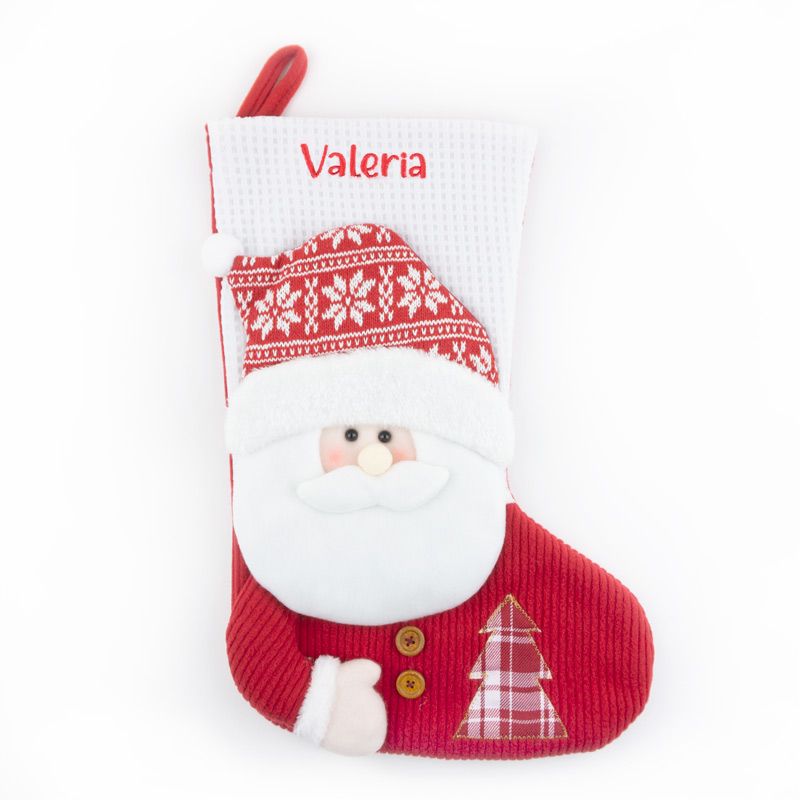 calcetin punto navidad papa noel personalizado